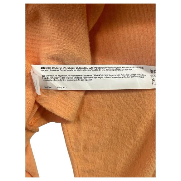 New Wildfox Top Womens Small Orange Dream Shaley Raglan Round Neck Cozy Beach - Picture 9 of 16